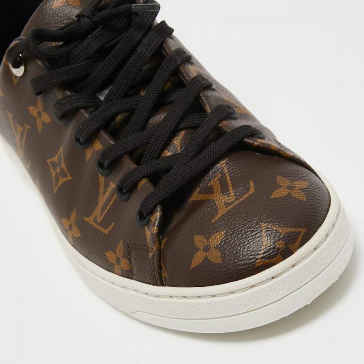 Pre Owned Louis Vuitton Brown Monogram Front Low Top Sneakers Size 41.5 