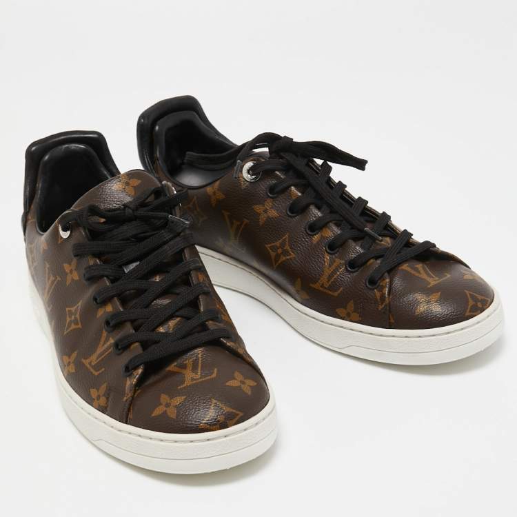 Pre Owned Louis Vuitton Brown Monogram Front Low Top Sneakers Size 41.5 