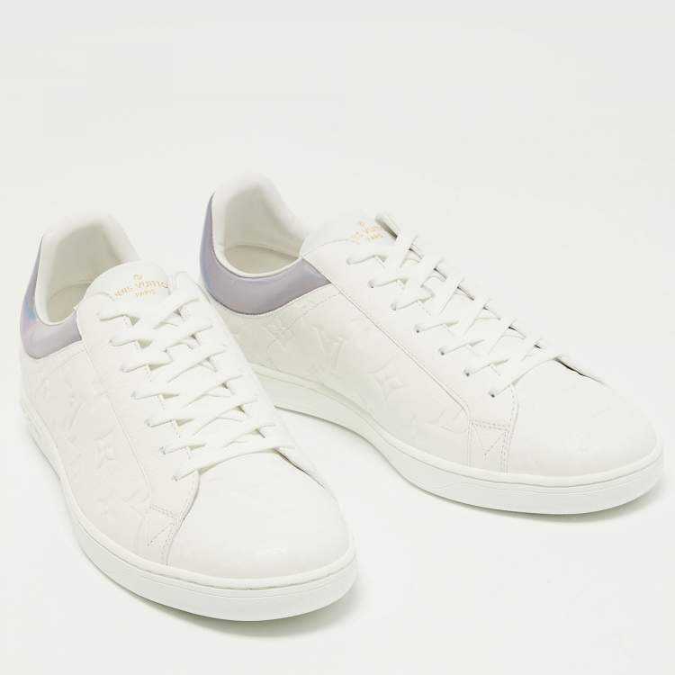 Pre Owned Louis Vuitton White Leather Luxembourg Sneakers Size 42