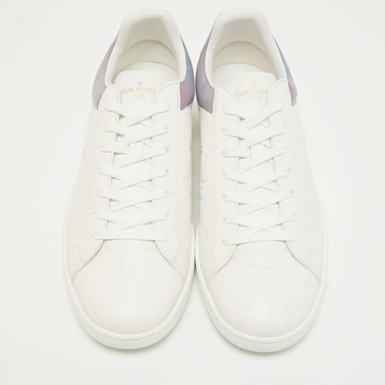 Pre Owned Louis Vuitton White Leather Luxembourg Sneakers Size 42