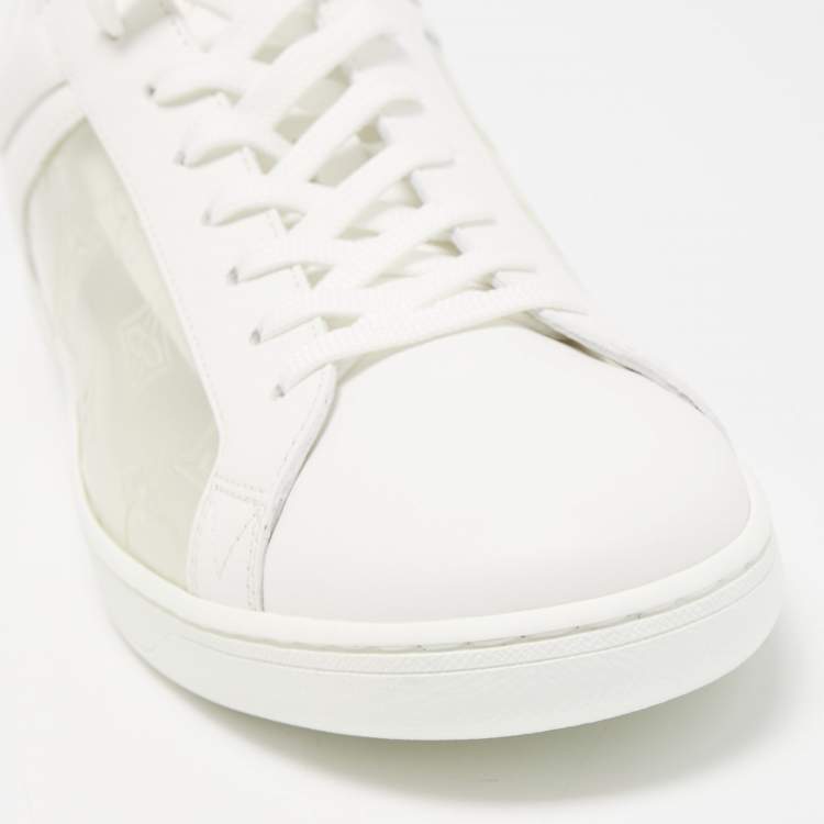 Pre Owned Louis Vuitton White/Transparent PVC and Leather Low Top Sneakers Size 41.5