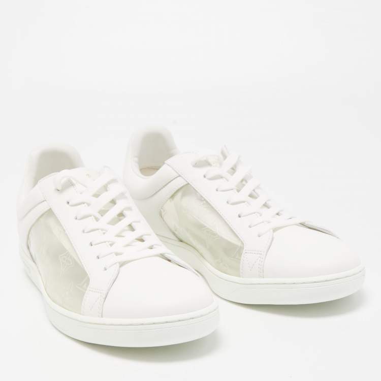 Pre Owned Louis Vuitton White/Transparent PVC and Leather Low Top Sneakers Size 41.5