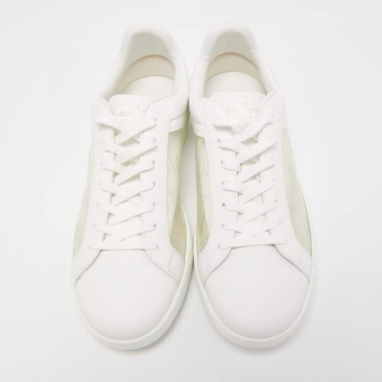 Pre Owned Louis Vuitton White/Transparent PVC and Leather Low Top Sneakers Size 41.5
