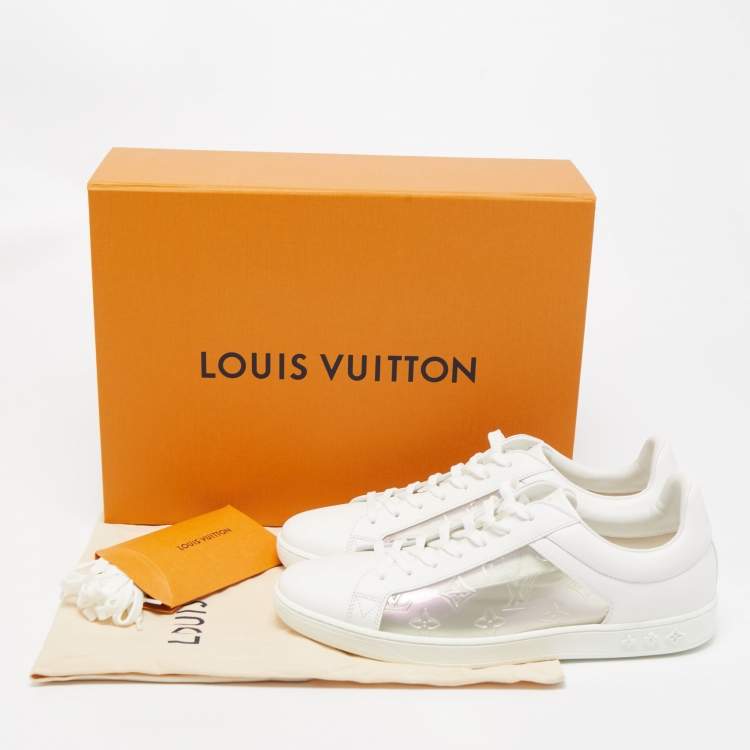 Pre Owned Louis Vuitton White/Transparent PVC and Leather Low Top Sneakers Size 41.5