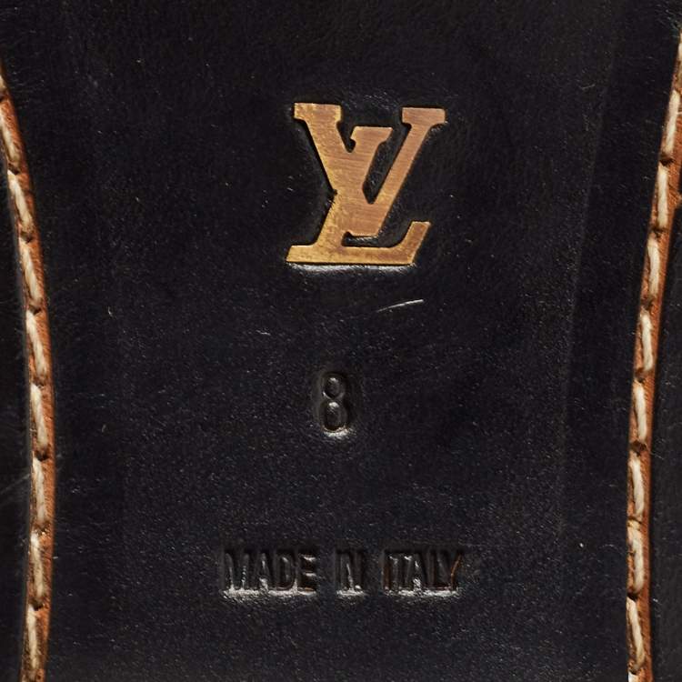 Pre Owned Louis Vuitton Black Leather Mid Calf Boots Size 42