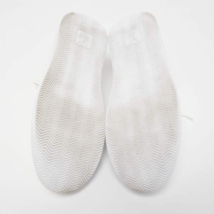 Pre Owned Louis Vuitton White Monogram Leather Beverly Hills Sneakers Size 44