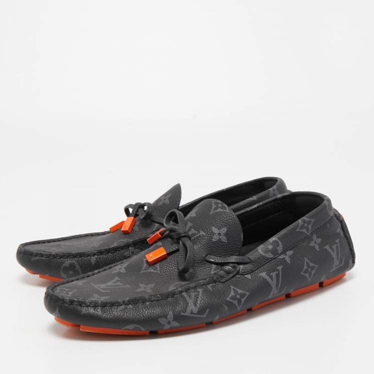 LOUIS VUITTON 7.5 US MEN Mocassin Brown Leather Shoes Penny Loafers 8.5 EU