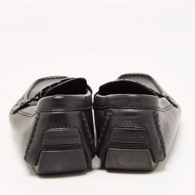 Pre Owned Louis Vuitton Black Leather Monte Carlo Loafers Size 42