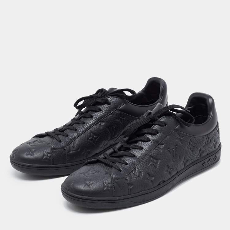 Louis Vuitton Black Monogram Embossed Leather Luxembourg Sneakers
