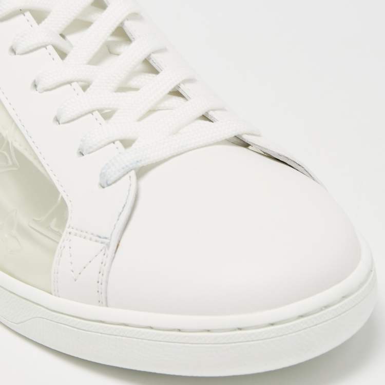 Pre Owned Louis Vuitton White Leather and PVC Low Top Sneakers Size 41