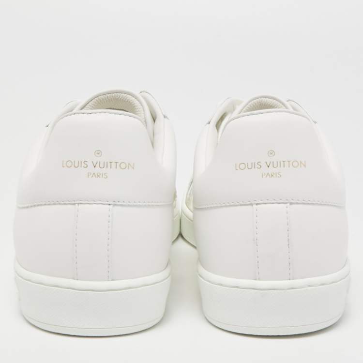 Pre Owned Louis Vuitton White Leather and PVC Low Top Sneakers Size 41