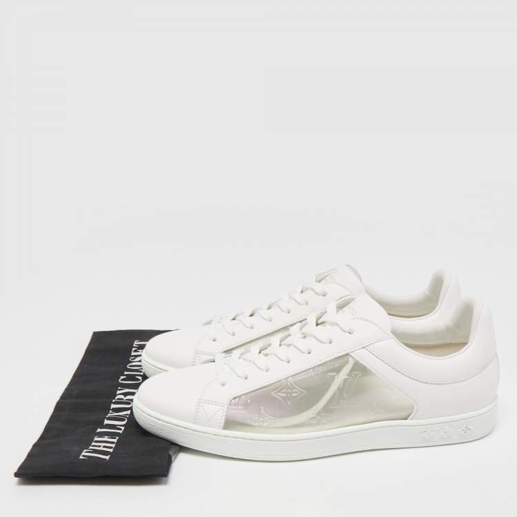 Pre Owned Louis Vuitton White Leather and PVC Low Top Sneakers Size 41