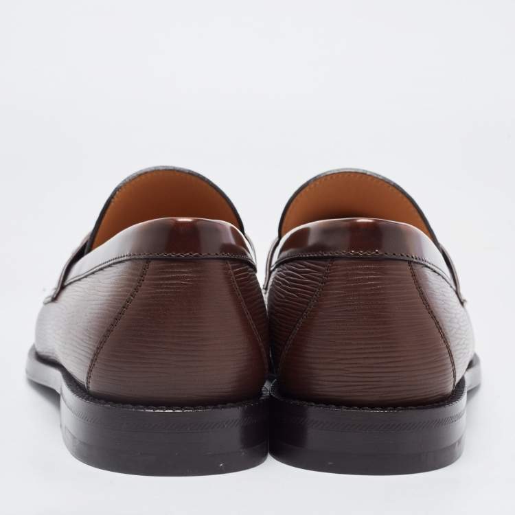 Pre Owned Louis Vuitton Brown Leather Hockenheim Loafers Size 40