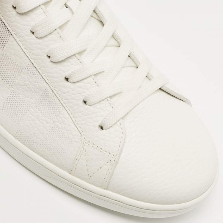 Pre Owned Louis Vuitton White/Black Leather Gradient Check Print Luxembourg Sneakers Size 40