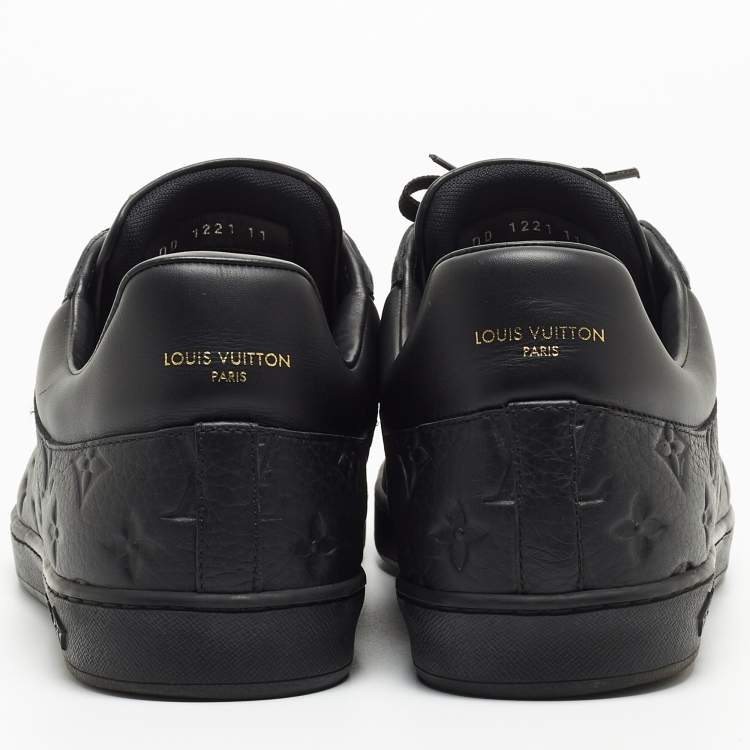Pre Owned Louis Vuitton Black Leather Luxembourg Sneakers Size 45