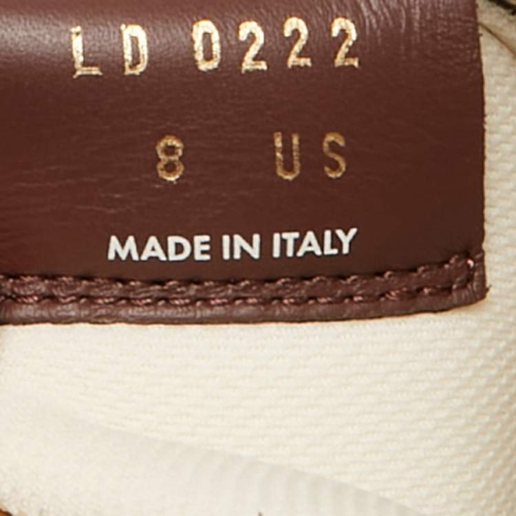 Pre Owned Louis Vuitton x Nike Metallic Gold Monogram Leather Air Force 1 Sneakers Size 41