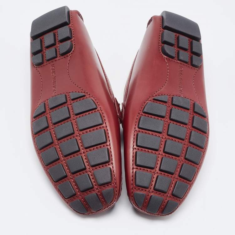 Pre Owned Louis Vuitton Burgundy Leather Monte Carlo Loafers Size 41