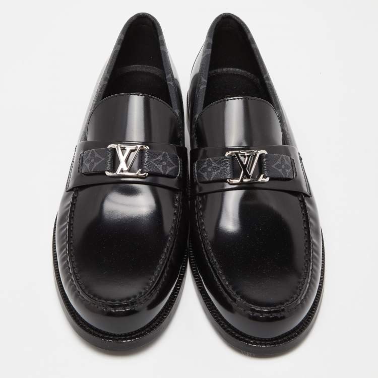 Pre Owned Louis Vuitton Monogram Canvas and Leather Major Loafers Size 43