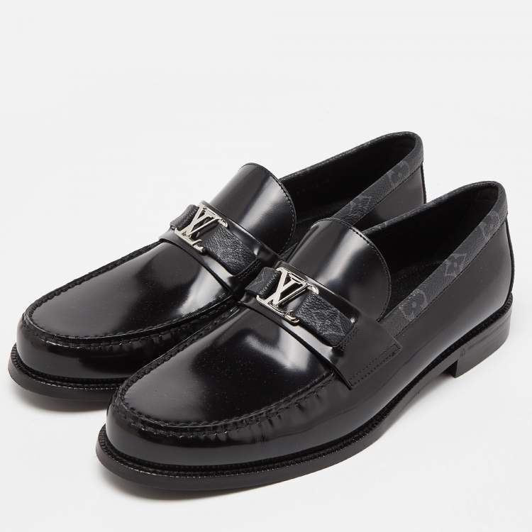 Pre Owned Louis Vuitton Monogram Canvas and Leather Major Loafers Size 43