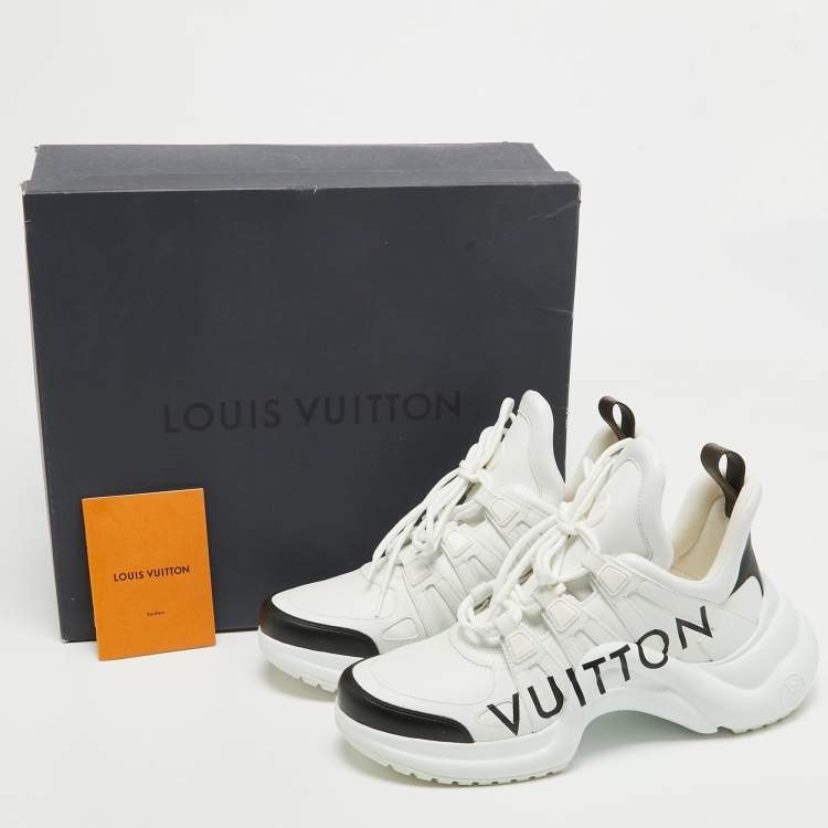 Pre Owned Louis Vuitton White/Black Leather Archlight Sneakers Size 41