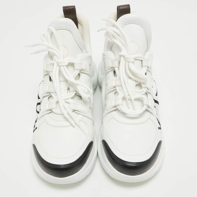 Pre Owned Louis Vuitton White/Black Leather Archlight Sneakers Size 41