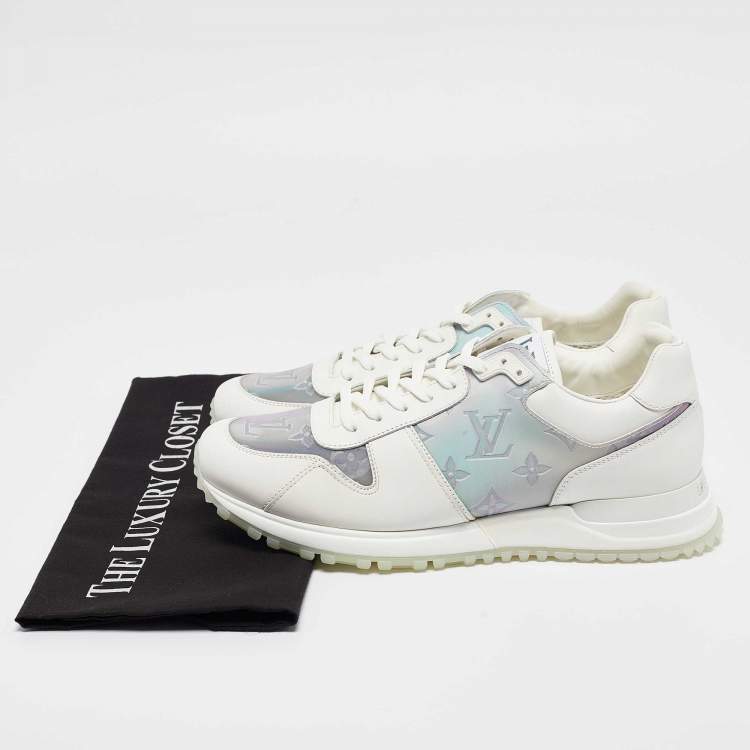 Pre Owned Louis Vuitton White/Iridescent Leather and PVC Run Away Sneakers Size 39