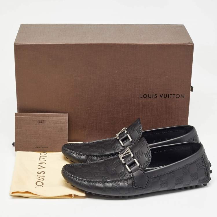 Pre Owned Louis Vuitton Black Leather Hockenheim Loafers Size 40