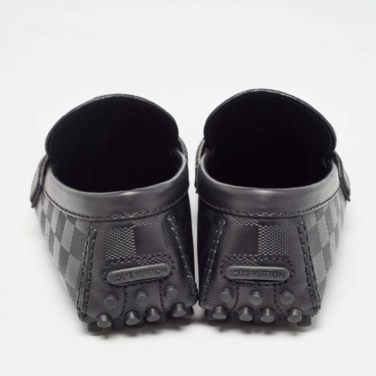 Pre Owned Louis Vuitton Black Leather Hockenheim Loafers Size 40