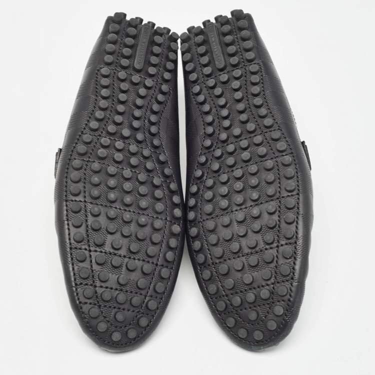 Pre Owned Louis Vuitton Black Leather Hockenheim Loafers Size 40