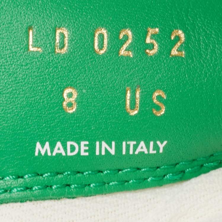 Pre Owned Louis Vuitton x Nike Green/White Monogram Canvas and Leather Air Force 1 Sneakers Size 42
