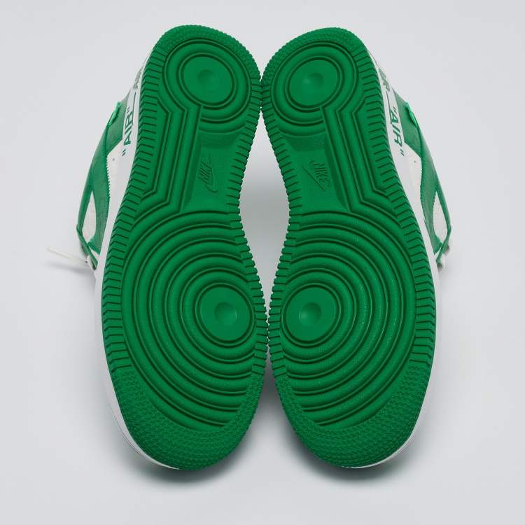 Pre Owned Louis Vuitton x Nike Green/White Monogram Canvas and Leather Air Force 1 Sneakers Size 40