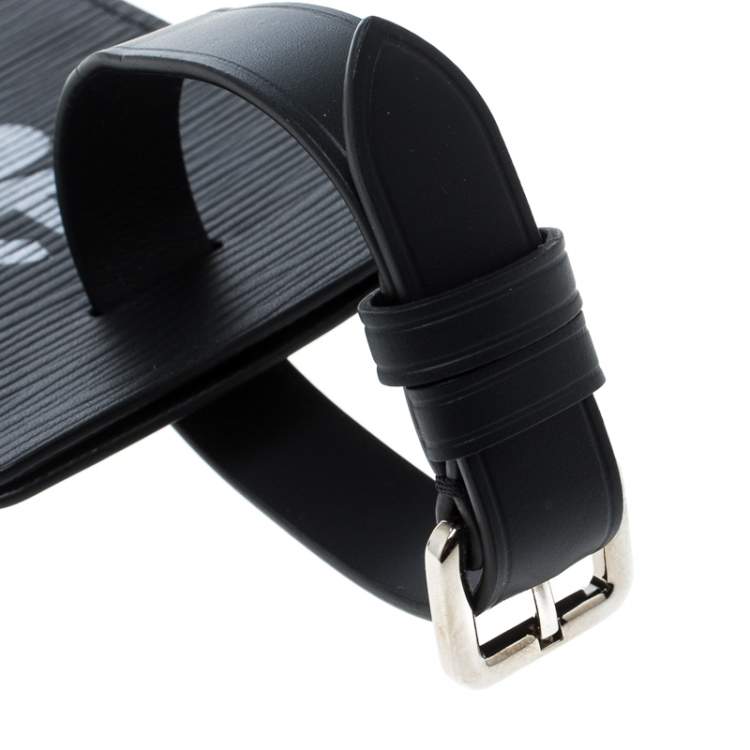 Pre Owned Louis Vuitton Black Epi Leather X Supreme Luggage Tag