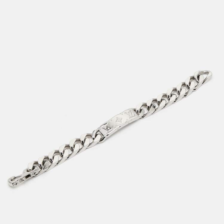 Pre Owned Louis Vuitton Monogram Silver Tone Chain Bracelet