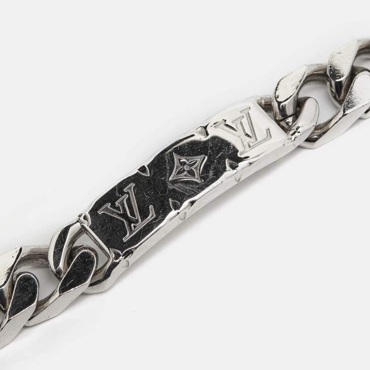 Pre Owned Louis Vuitton Monogram Silver Tone Chain Bracelet