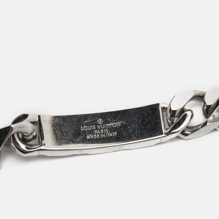 Pre Owned Louis Vuitton Monogram Silver Tone Chain Bracelet