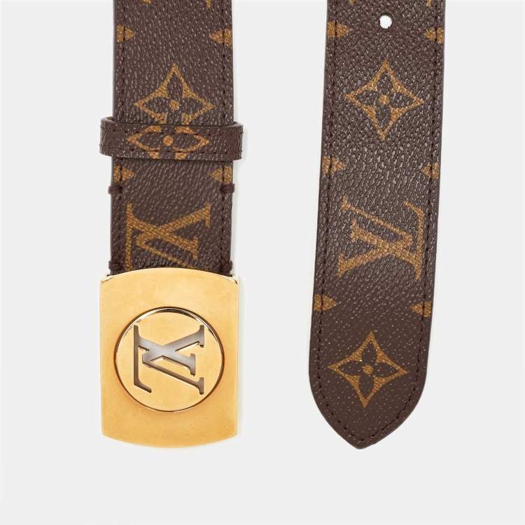 Pre Owned Louis Vuitton Monogram Canvas LV Cut Belt 90CM