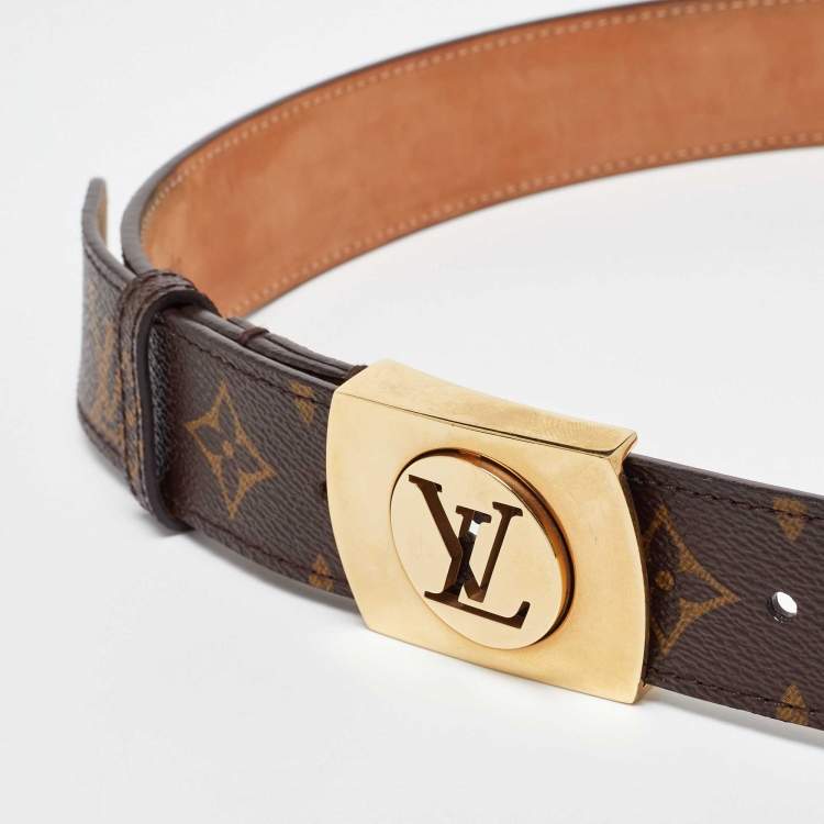 Pre Owned Louis Vuitton Monogram Canvas LV Cut Belt 90CM