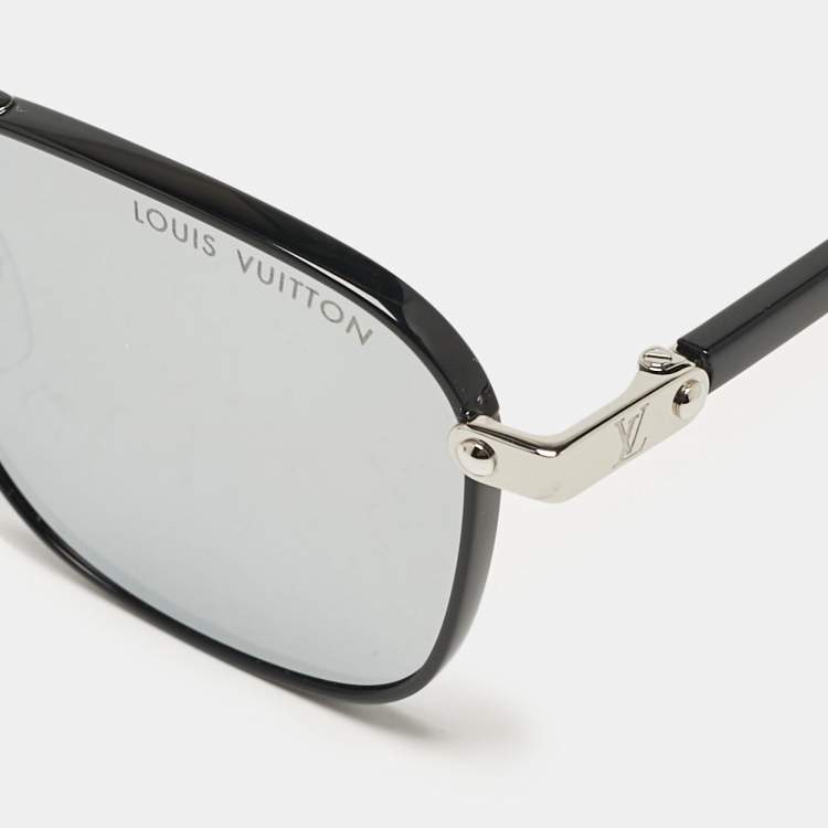 Pre Owned Louis Vuitton Black Mirrored Z2425U LV Signature Square Sunglasses