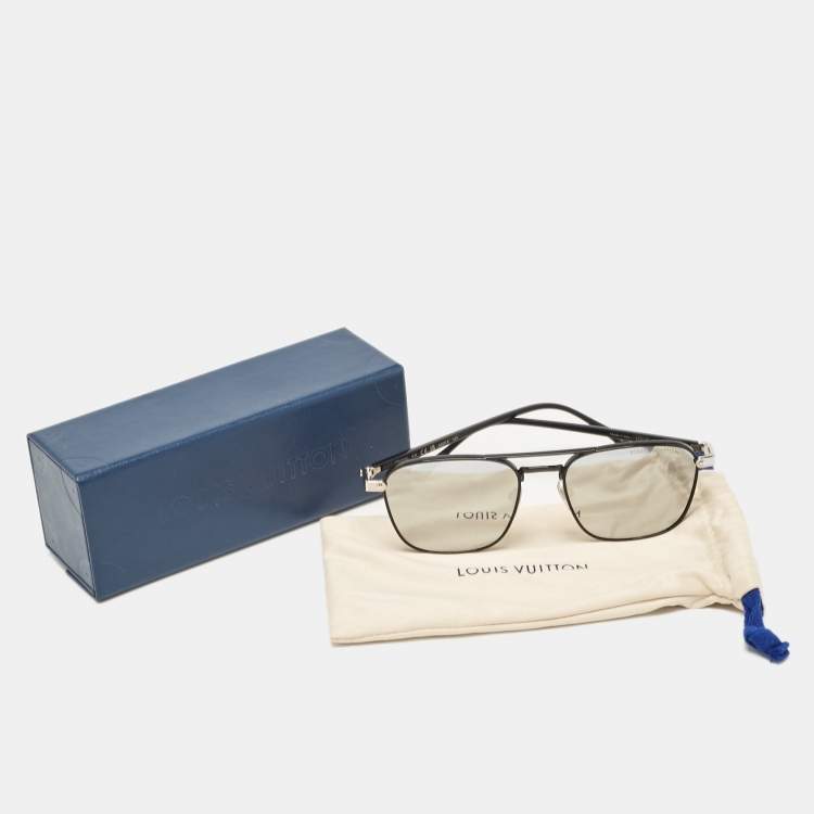 Pre Owned Louis Vuitton Black Mirrored Z2425U LV Signature Square Sunglasses