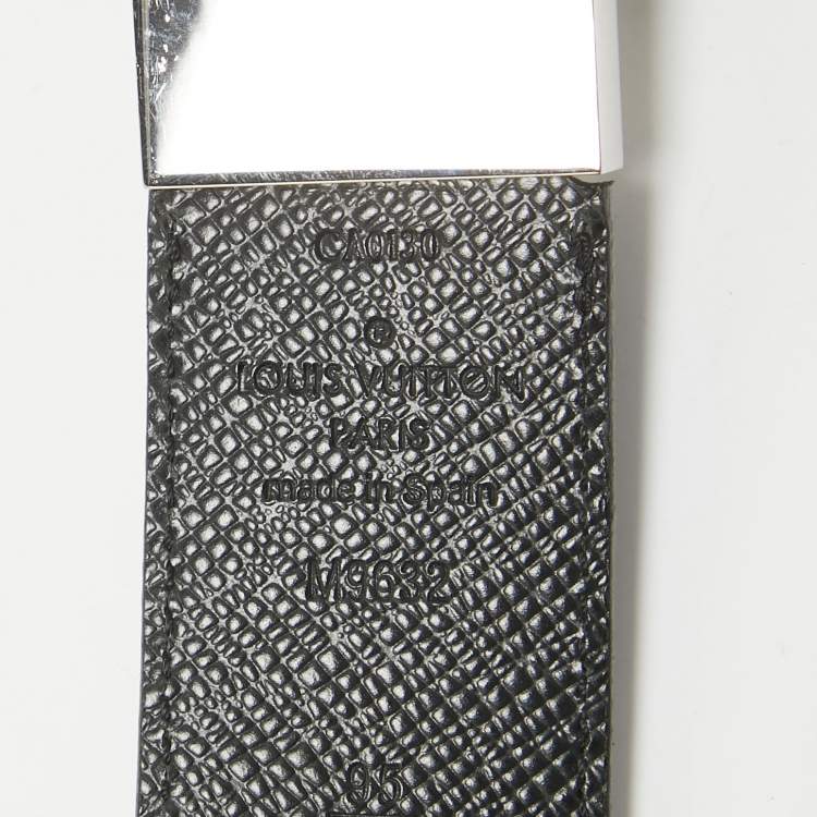 Pre Owned Louis Vuitton Damier Graphite Canvas and Taiga Leather Inventeur Reversible Belt 95 CM