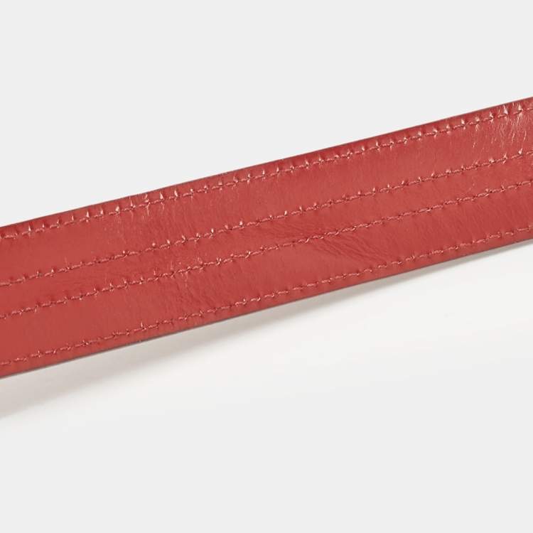 Pre Owned Louis Vuitton Red Leather Pandora Belt 90CM
