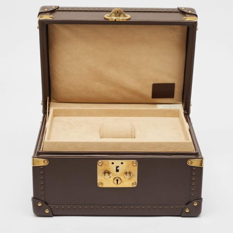 Pre Owned Louis Vuitton Brown Leather Boite Montre Case