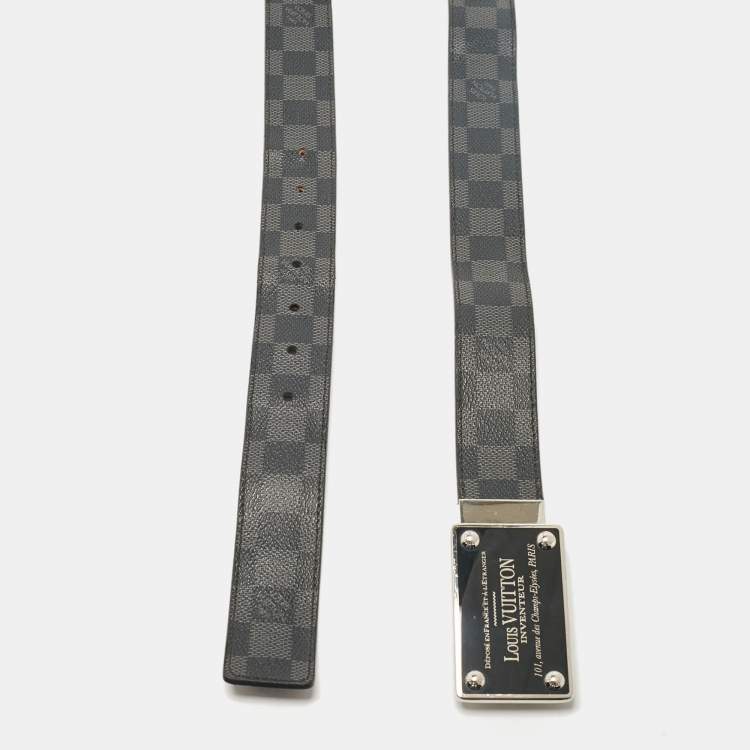 Pre Owned Louis Vuitton Damier Graphite Canvas Inventeur Reversible Belt 120 CM