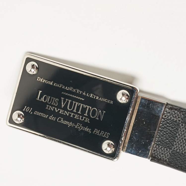 Pre Owned Louis Vuitton Damier Graphite Canvas Inventeur Reversible Belt 120 CM