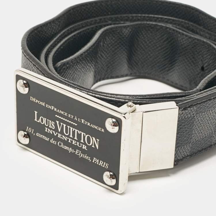 Pre Owned Louis Vuitton Damier Graphite Canvas Inventeur Reversible Belt 120 CM