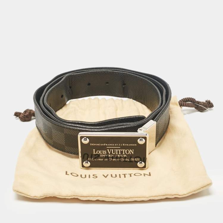 Pre Owned Louis Vuitton Damier Graphite Canvas Inventeur Reversible Belt 120 CM