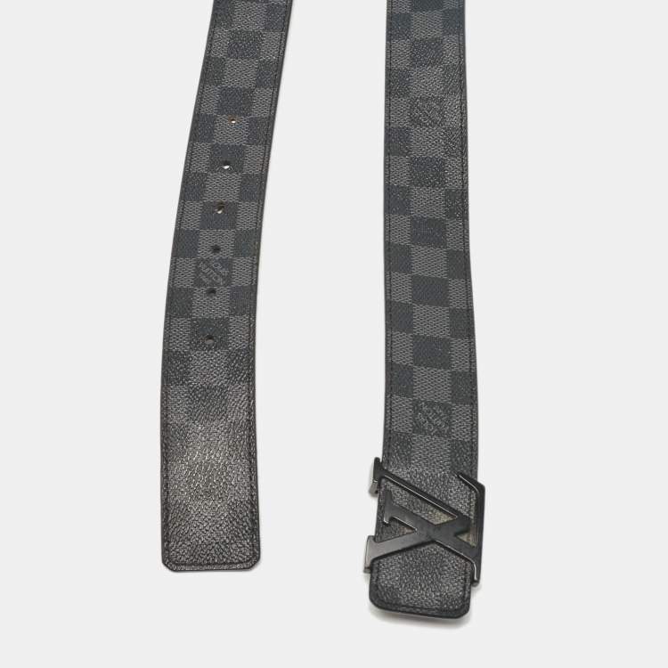 Pre Owned Louis Vuitton Damier Graphite Canvas LV Initiales Belt 105 CM