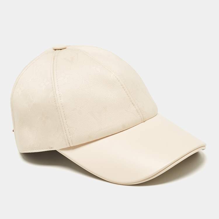 Pre Owned Louis Vuitton Beige Monogram Cotton and Leather First Cap 