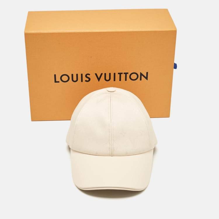 Pre Owned Louis Vuitton Beige Monogram Cotton and Leather First Cap 