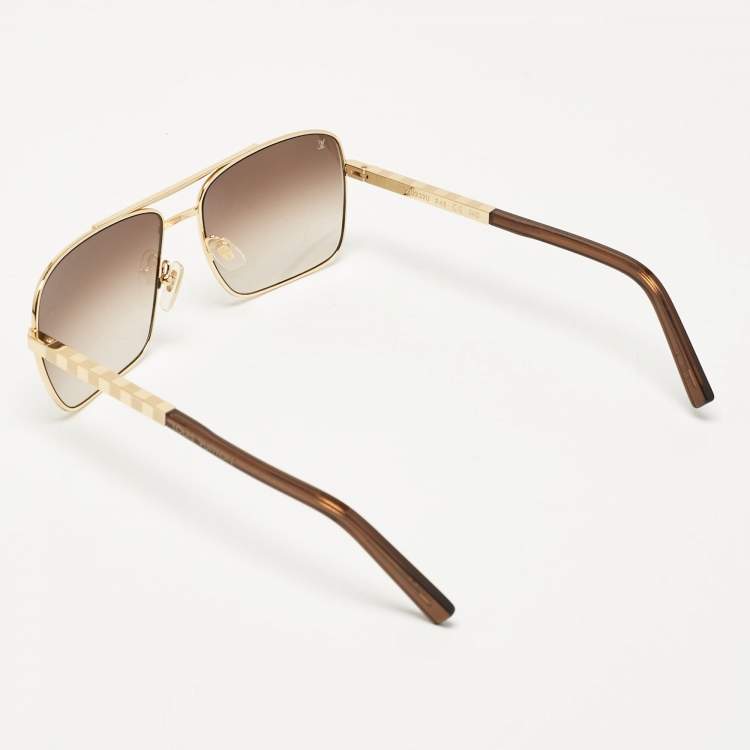 Pre Owned Louis Vuitton Gold/Brown Gradient Z0259U Altitude Sunglasses 